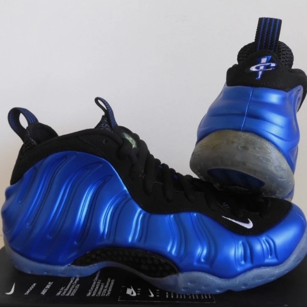 NWT Nike Men's Blue and Black Foamposite 1 Sneakers - Picture 5 of 9